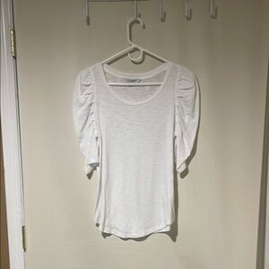 Liverpool Los Angeles Puff Sleeve White Top XS